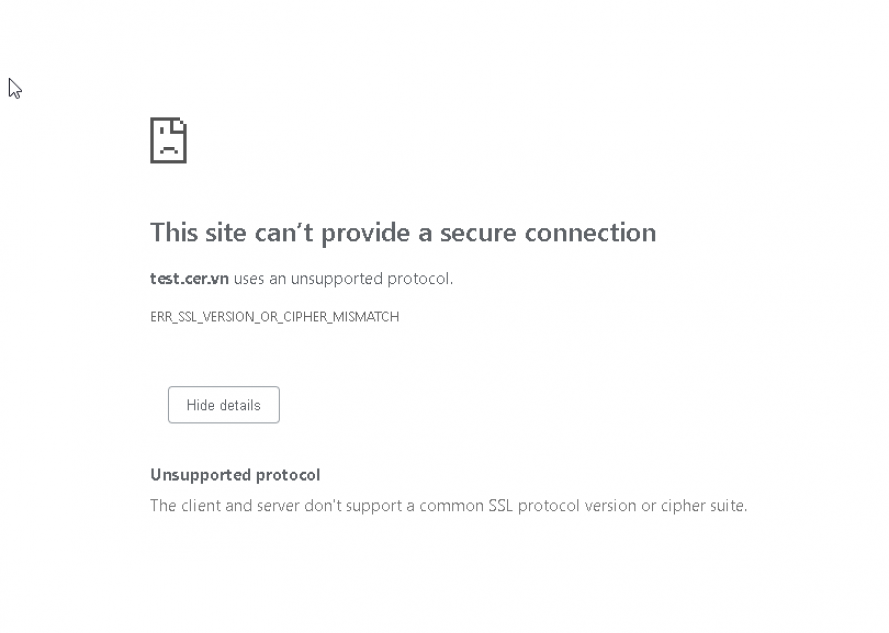 Hướng dẫn sửa lỗi ERR_SSL_VERSION_OR_CIPHER_MISMATCH