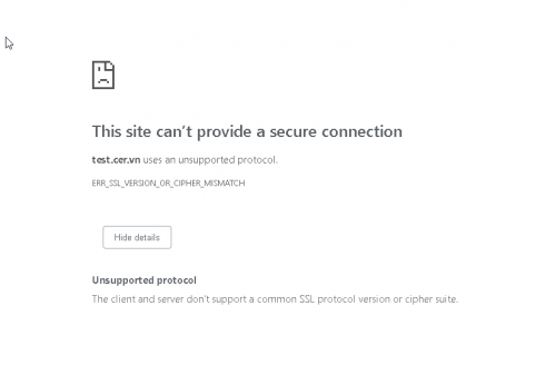 Hướng dẫn sửa lỗi ERR_SSL_VERSION_OR_CIPHER_MISMATCH